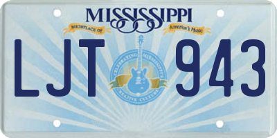 MS license plate LJT943
