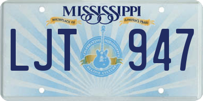 MS license plate LJT947