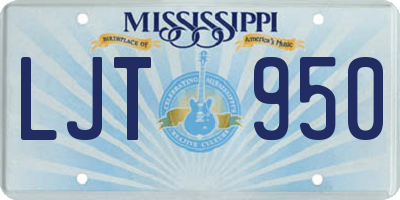 MS license plate LJT950