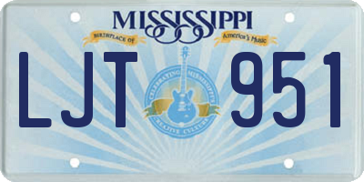 MS license plate LJT951