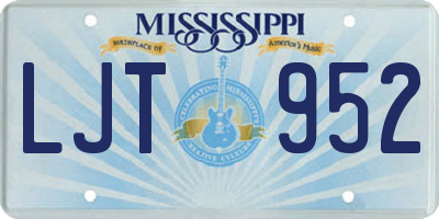MS license plate LJT952