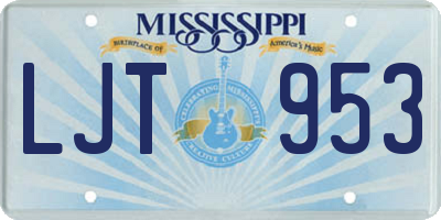 MS license plate LJT953