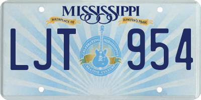 MS license plate LJT954