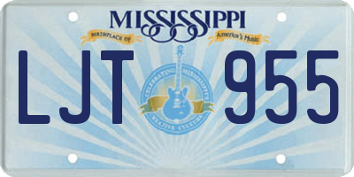 MS license plate LJT955