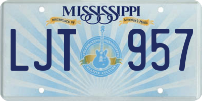 MS license plate LJT957