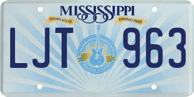 MS license plate LJT963