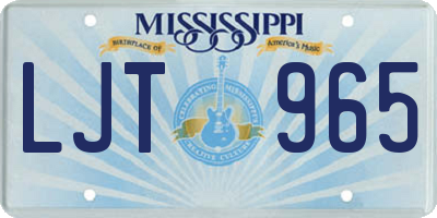 MS license plate LJT965