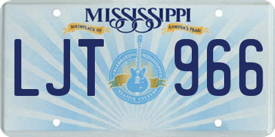 MS license plate LJT966