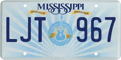 MS license plate LJT967
