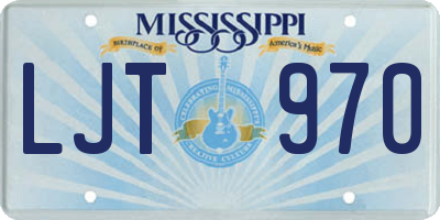 MS license plate LJT970