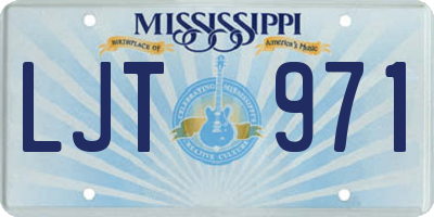 MS license plate LJT971