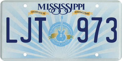 MS license plate LJT973