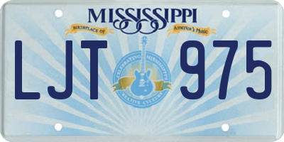 MS license plate LJT975
