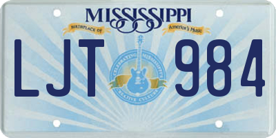 MS license plate LJT984