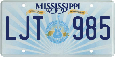 MS license plate LJT985