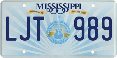 MS license plate LJT989
