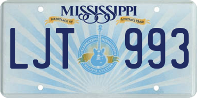 MS license plate LJT993