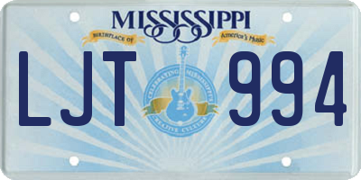 MS license plate LJT994