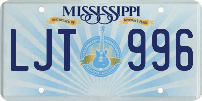 MS license plate LJT996