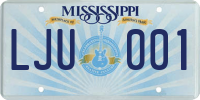 MS license plate LJU001