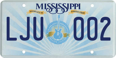 MS license plate LJU002