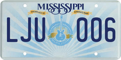 MS license plate LJU006