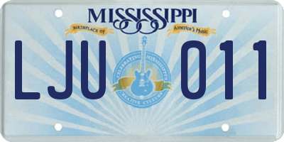 MS license plate LJU011