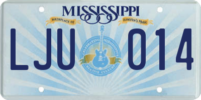 MS license plate LJU014