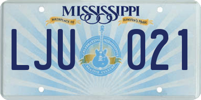MS license plate LJU021
