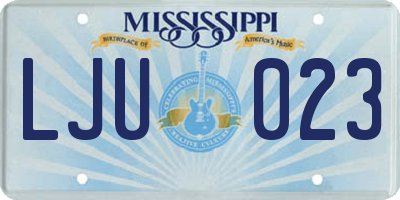 MS license plate LJU023