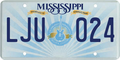 MS license plate LJU024