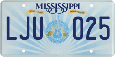 MS license plate LJU025