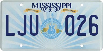 MS license plate LJU026
