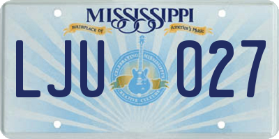 MS license plate LJU027