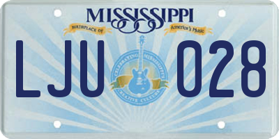 MS license plate LJU028