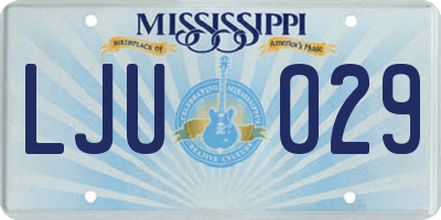 MS license plate LJU029