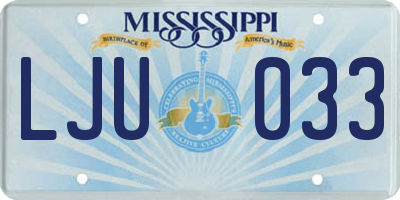 MS license plate LJU033