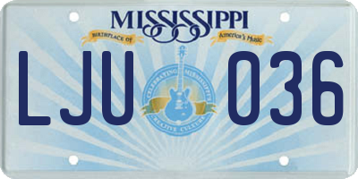MS license plate LJU036