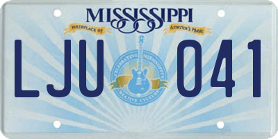 MS license plate LJU041