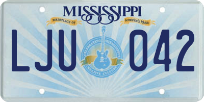 MS license plate LJU042