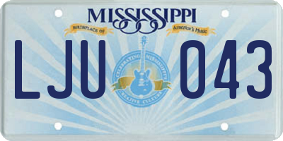 MS license plate LJU043