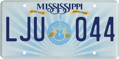 MS license plate LJU044