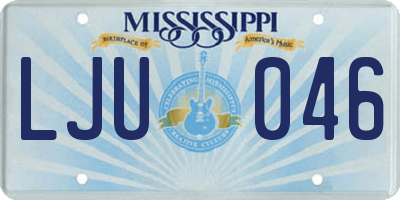 MS license plate LJU046