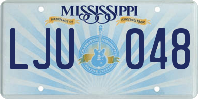 MS license plate LJU048
