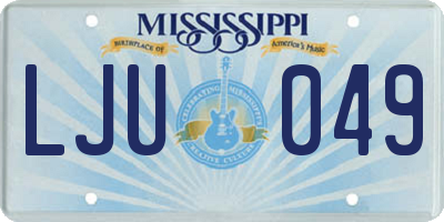 MS license plate LJU049