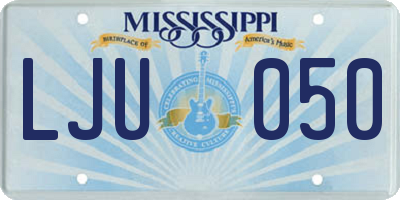MS license plate LJU050