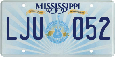 MS license plate LJU052