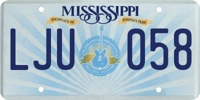 MS license plate LJU058