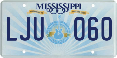 MS license plate LJU060