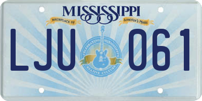 MS license plate LJU061